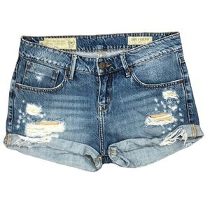 Vintage Denim for TNS High Waisted Boyfriend Fit Distressed Cuffed Shorts Size 6